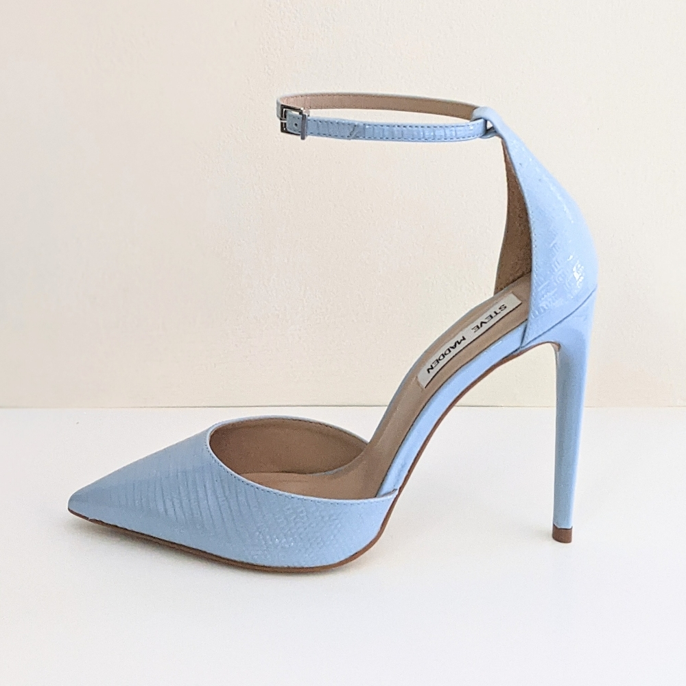 Steve Madden Light Blue Ankle Strap Heels